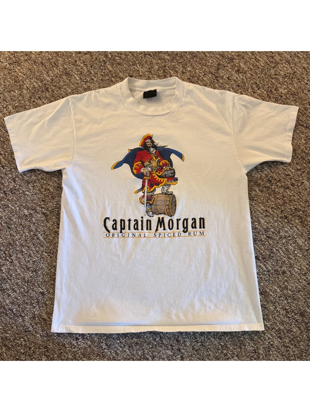 Vintage 90s Captain Morgan Spiced Rum Single Stitch Graphic T-Shirt Size XL
